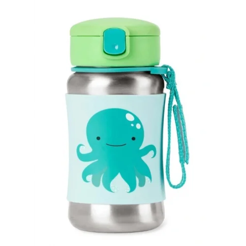 Mey İthalat®   Zoo Pipetli Paslanmaz Çelik Suluk 350 ml Ahtopot