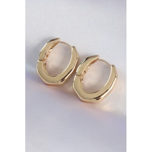 Mey İthalat® Pirinç Gold Renk Kalın Kemik Model Küpe
