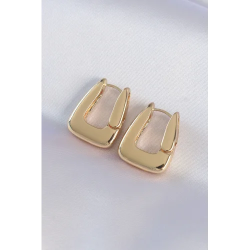 Mey İthalat® Pirinç Gold Renk Kalın Küpe