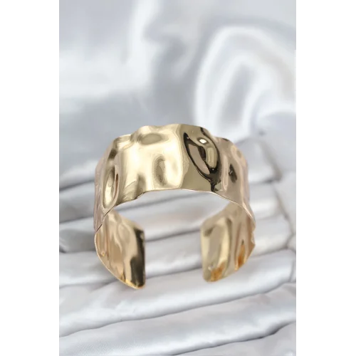 Mey İthalat® Pirinç Gold Renk Levha Model Kadın Bileklik