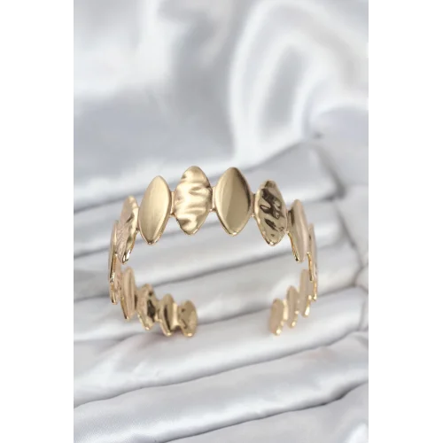 Mey İthalat® Pirinç Gold Renk Parçalı Model Kadın Bileklik