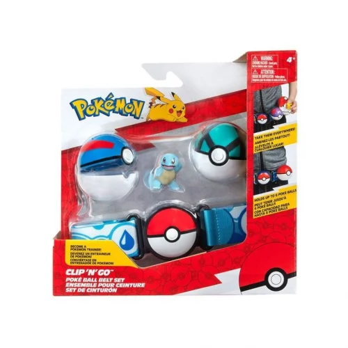 Mey İthalat®  POK 95283-Q Pokemon Clip n Go Pokeball Kemer ve Figür Seti