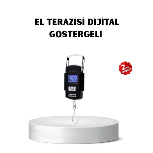 Mey İthalat® Portatif Dijital El Kantarı – Bavul, Kargo ve Paket Tartı Cihazı 50 Kg