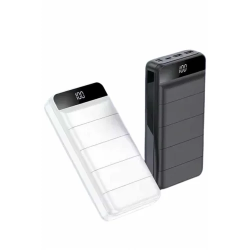 Mey İthalat® Powerbank 50.000 Mah Dijital Göstergeli Taşınabilir 4 Portlu Hızlı Powerbank