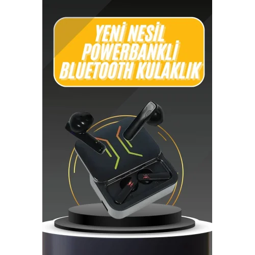 Mey İthalat® Powerbank Bluetooth Kulaklık Oyuncu Kulaklığı Yüksek Ses Kaliteli