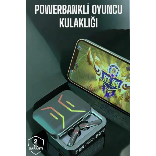 Mey İthalat® Powerbankli Bluetooth Kulaklık Yüksek Ses Kaliteli Kablosuz