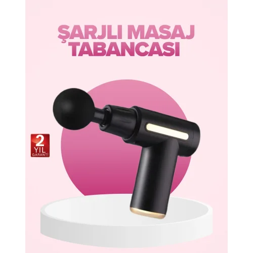 Mey İthalat® Profesyonel Masaj Tabancası 6 Kademeli Derin Kas Terapisi 4 Başlıklı Şarjlı Sessiz Motor