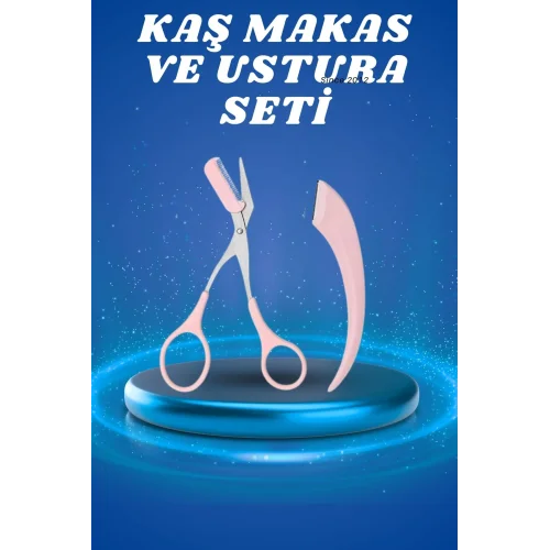 Mey İthalat® Profesyonel Taraklı Kaş Usturası ve Kaş Makası Bıyık Alma Kaş Usturası