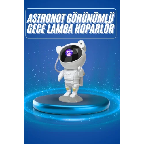 Mey İthalat® Projeksiyon Astronot Lamba Speaker Sevimli Astronot Bluetooth Hoparlör
