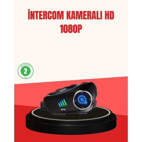 Mey İthalat® Q28 Kameralı Motosiklet Kask Kulaklık Bluetooth 5.3 Su Geçirmez 1080P HD