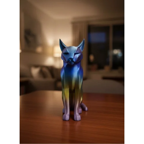 Mey İthalat® Rainbow Renkli Kedi Biblosu Dekoratif Masa ve Raf Süsü