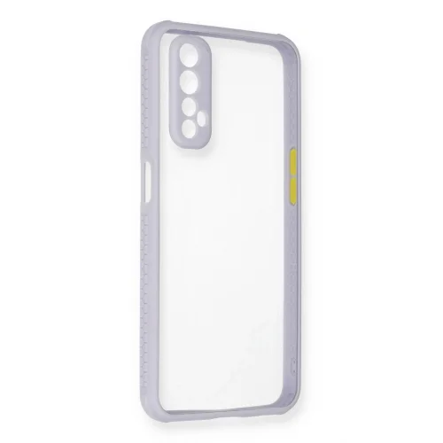 Mey İthalat®  Realme 7 Kılıf Miami Şeffaf Silikon - Lila