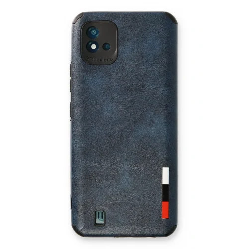 Mey İthalat®  Realme C11 2021 Kılıf Loop Deri Silikon - Lacivert