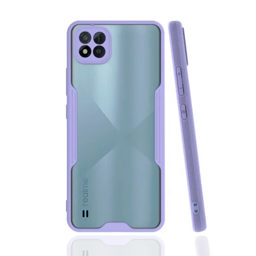 Mey İthalat®  Realme C11 2021 Kılıf Platin Silikon - Lila