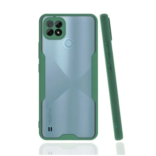Mey İthalat®  Realme C21 Kılıf Platin Silikon - Yeşil