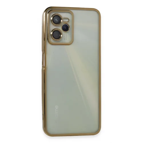 Mey İthalat®  Realme C35 Kılıf  Lensli Silikon - Gold