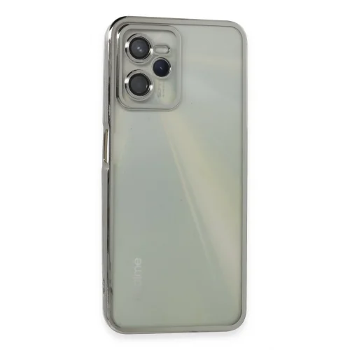 Mey İthalat®  Realme C35 Kılıf  Lensli Silikon - Gümüş
