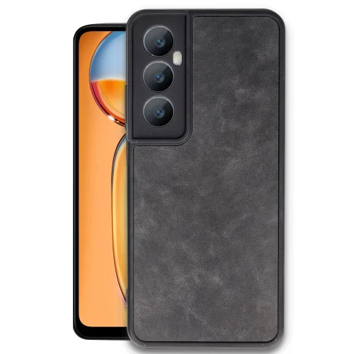 Mey İthalat®  Realme C65 Kılıf Aras Deri Kapak - Siyah