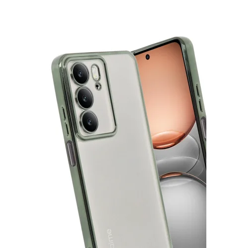 Mey İthalat®  Realme C75 4G Kılıf  Lensli Silikon - Yeşil