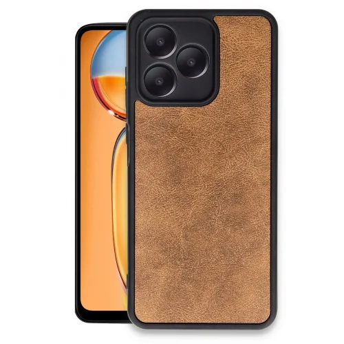 Mey İthalat®  Realme Note 50 4G Kılıf Aras Deri Kapak - Taba