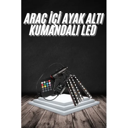 Mey İthalat® RGB Işıklı Araç İçi Aydınlatma Kumandalı 12li Led Işık Renk Değiştirebilen