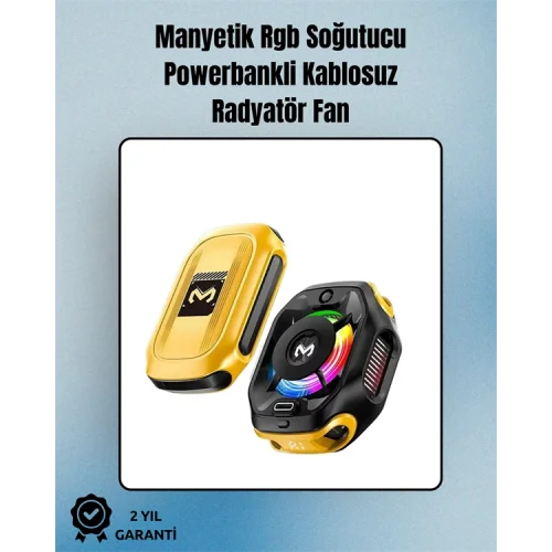 Mey İthalat® RGB Işıklı Girdap Fanlı Mobil Soğutucu | Manyetik Montaj | Type-C Girişli