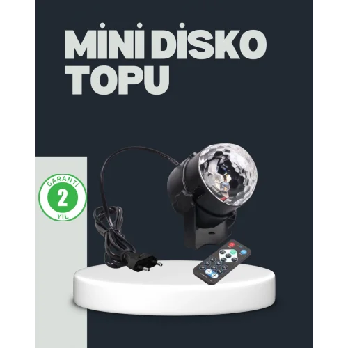 Mey İthalat® RGB LED Disko Küresi 7 Modlu Uzaktan Kumandalı