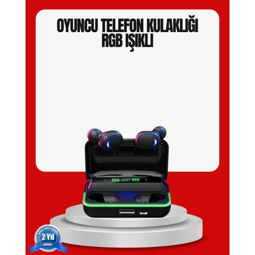 Mey İthalat® RGB Oyuncu Bluetooth Kulaklık Düşük Gecikmeli Kablosuz 5.1