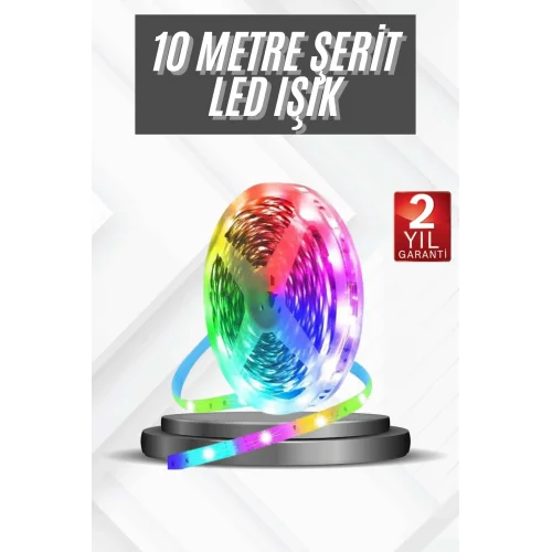 Mey İthalat® RGB Şerit Led 10 Metre Led Işık Kumanda ile Kontrol RGB