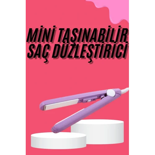 Mey İthalat® Saç Düzleştirici Pürüzsüz Parlaklık Seyahat Tipi Taşınabilir Seramik Kaplama