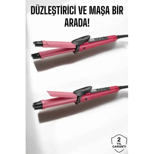 Mey İthalat® Saç Düzleştirici Ve Maşa İkili Saç Şekillendirici