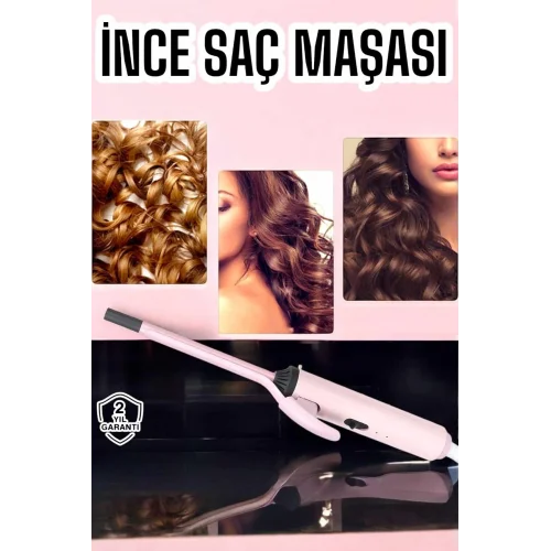 Mey İthalat® Saç Maşası 10MM İnce Bukleler İçin Yıpranma Önleyici İyon Özelliği