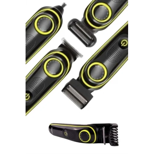 Mey İthalat® Saç Sakal Şekillendirici Tıraş Makinesi 5 Başlıklı Paslanmaz Çelik Bıçaklı Unısex