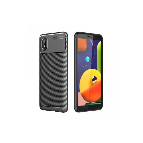 Mey İthalat®  Samsung Galaxy A01 Core Kılıf Auto Focus Karbon Kapak - Siyah