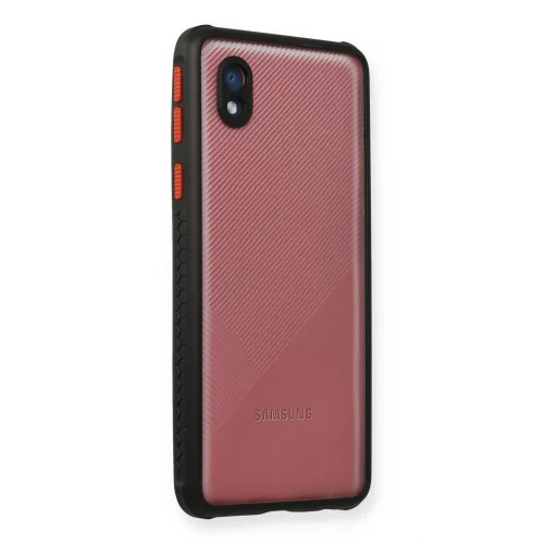 Mey İthalat®  Samsung Galaxy A01 Core Kılıf Miami Şeffaf Silikon - Siyah