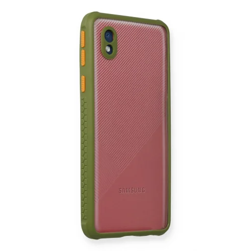 Mey İthalat®  Samsung Galaxy A01 Core Kılıf Miami Şeffaf Silikon - Yeşil
