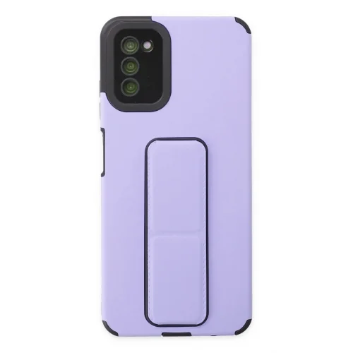 Mey İthalat®  Samsung Galaxy A03S Kılıf Mega Standlı Silikon - Lila