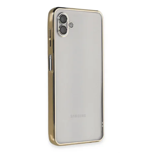 Mey İthalat®  Samsung Galaxy A04 Kılıf  Lensli Silikon - Gold