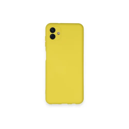 Mey İthalat®  Samsung Galaxy A04 Kılıf Nano içi Kadife Silikon - Sarı