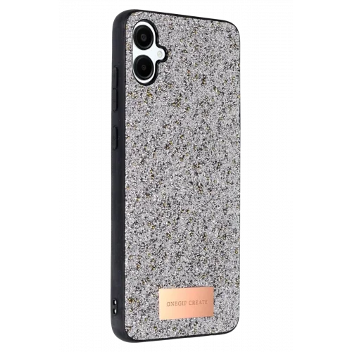 Mey İthalat®  Samsung Galaxy A06 Bright Simli Kapak - Gümüş