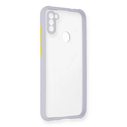 Mey İthalat®  Samsung Galaxy A11 Kılıf Miami Şeffaf Silikon - Lila