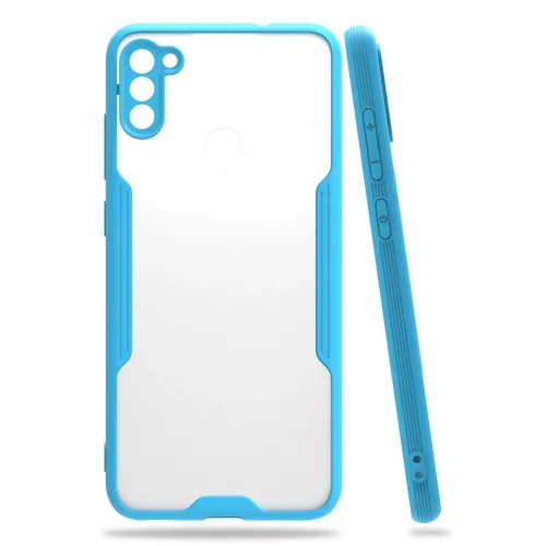 Mey İthalat®  Samsung Galaxy A11 Kılıf Platin Silikon - Mavi