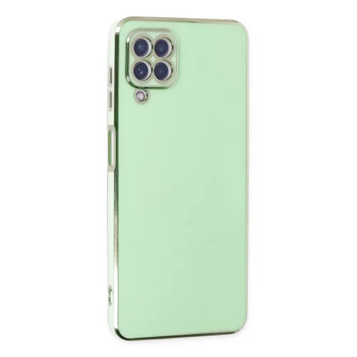 Mey İthalat®  Samsung Galaxy A12 Kılıf Volet Silikon - Açık Yeşil