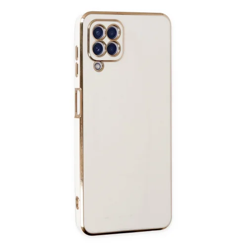 Mey İthalat®  Samsung Galaxy A12 Kılıf Volet Silikon - Beyaz