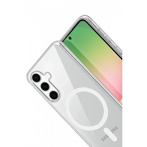 Mey İthalat®  Samsung Galaxy A17 5G Combo Sert Şeffaf Magsafe Kapak - Şeffaf