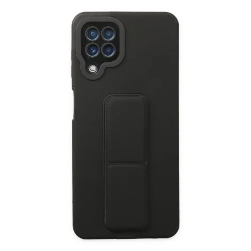 Mey İthalat®  Samsung Galaxy A22 Kılıf Mega Standlı Silikon - Siyah