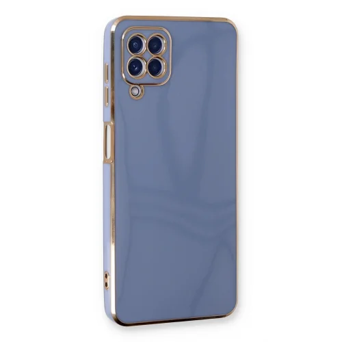 Mey İthalat®  Samsung Galaxy A22 Kılıf Volet Silikon - Mavi