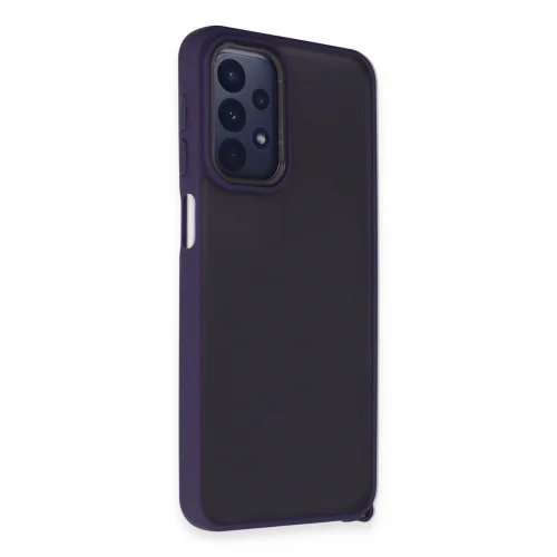 Mey İthalat®  Samsung Galaxy A23 4G Kılıf Elegant Kapak - Derin Mor