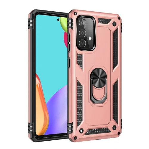 Mey İthalat®  Samsung Galaxy A53 5G Kılıf Sofya Yüzüklü Silikon Kapak - Rose