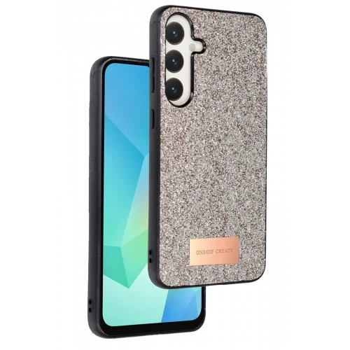 Mey İthalat®  Samsung Galaxy A56 Bright Simli Kapak - Gold